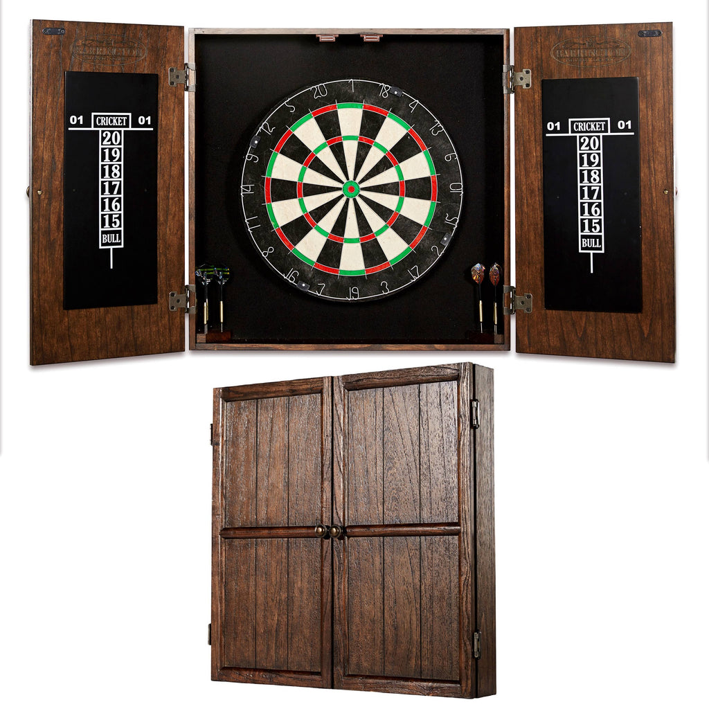 Brown Solid Wood Dartboard Cabinet Set P8530