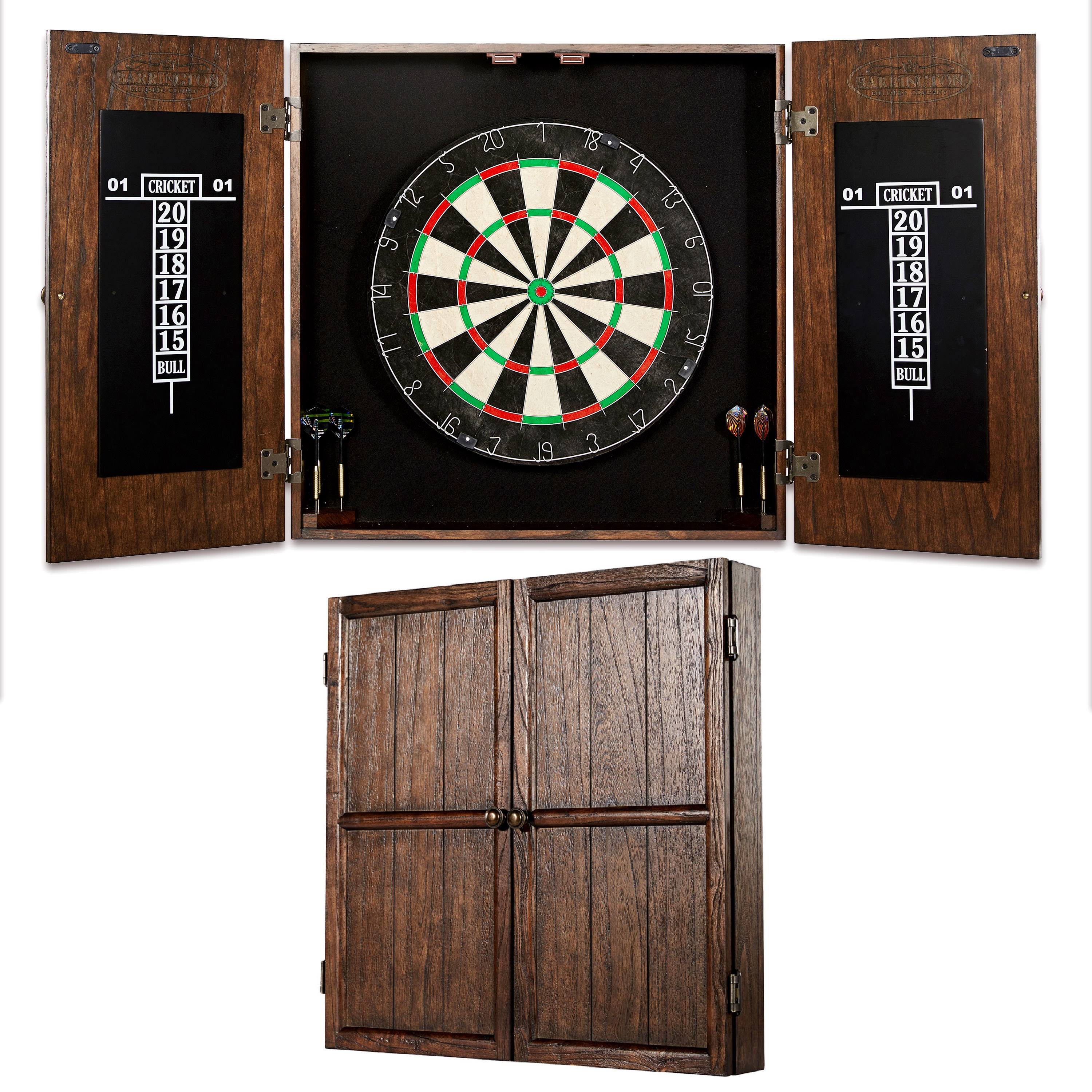 Brown Solid Wood Dartboard Cabinet Set P8530