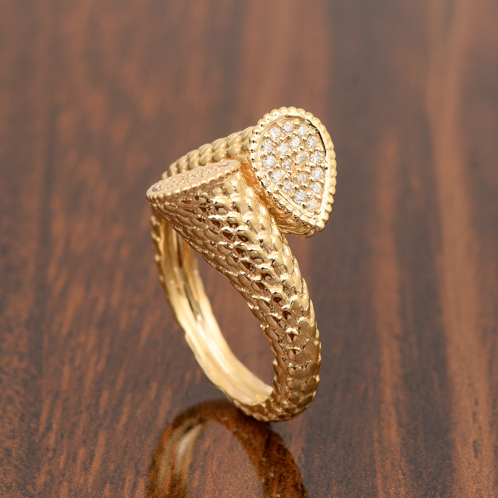 14K Yellow Gold Diamond Vintage Cocktail Ring K3169