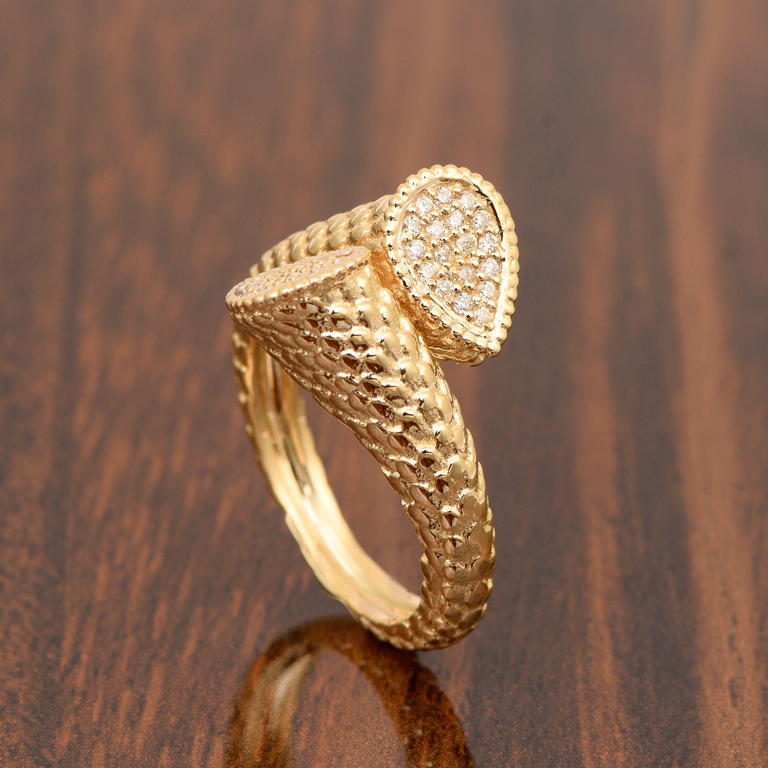 14K Yellow Gold Diamond Vintage Cocktail Ring K3169
