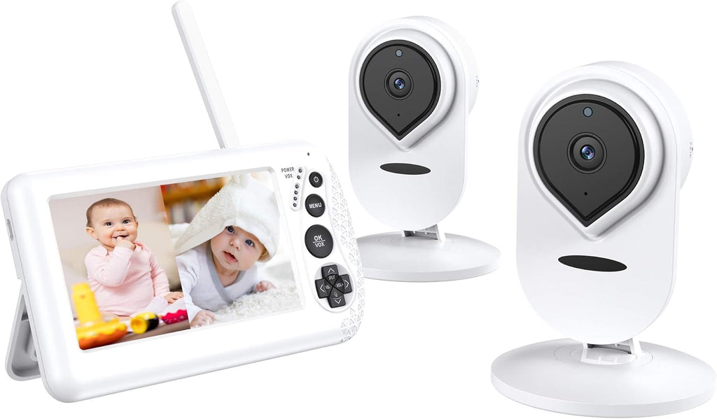 4.3 1080P HD Split-Screen Video Baby Monitor with 2 Cameras M600162