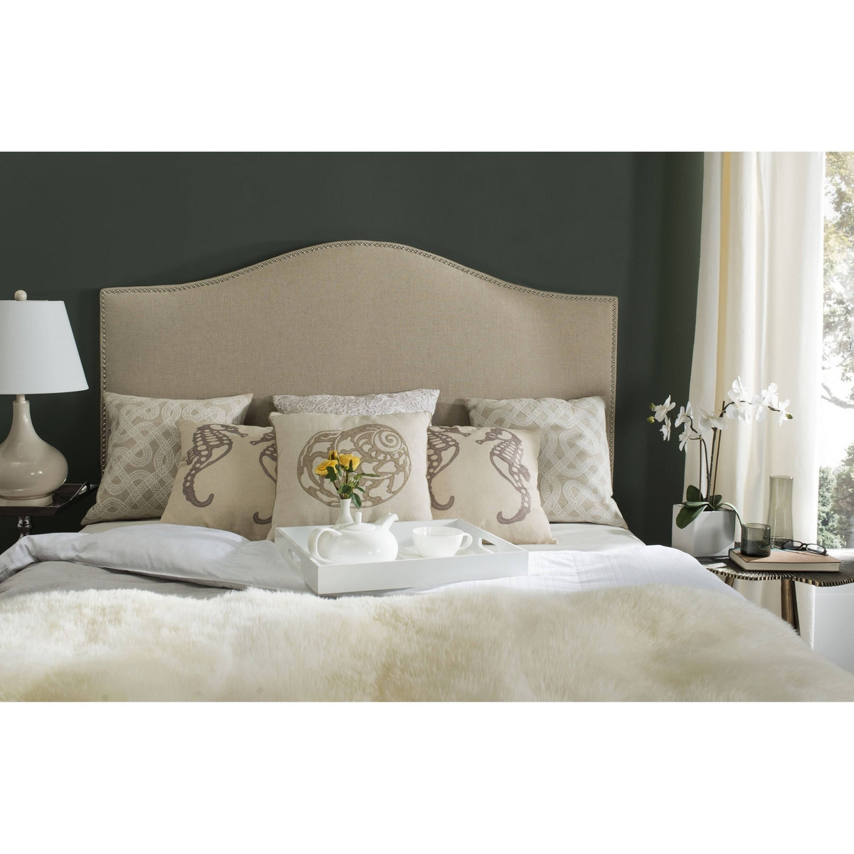 Silver Nail Head Full Headboard Y980279