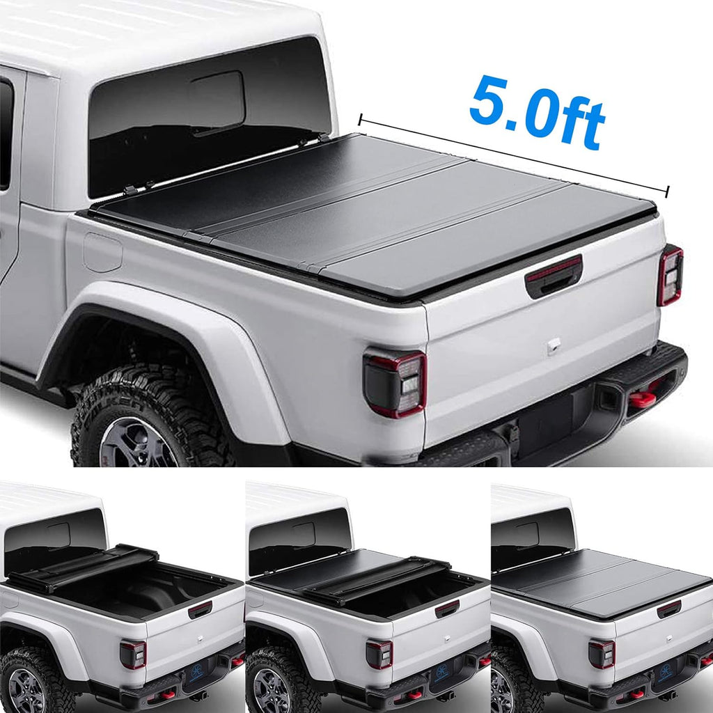 Black Hard Tri-Fold Truck Bed Tonneau Cover for Ford Ranger 5' Bed Z6650