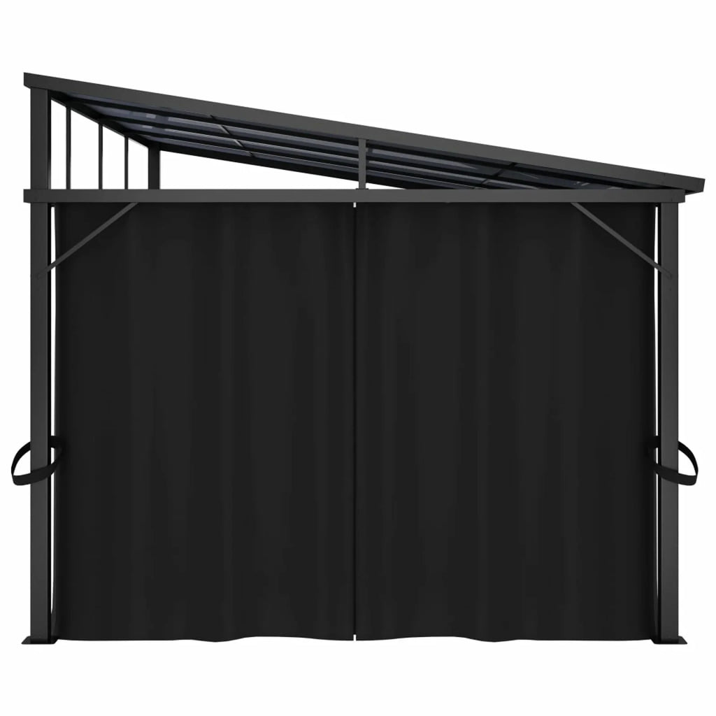 Anthracite Gazebo with Curtain E473741