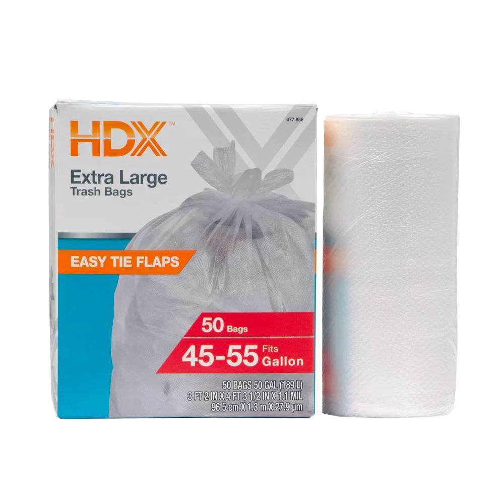 50 Gallon Clear Trash Bags (50-Count) T6938
