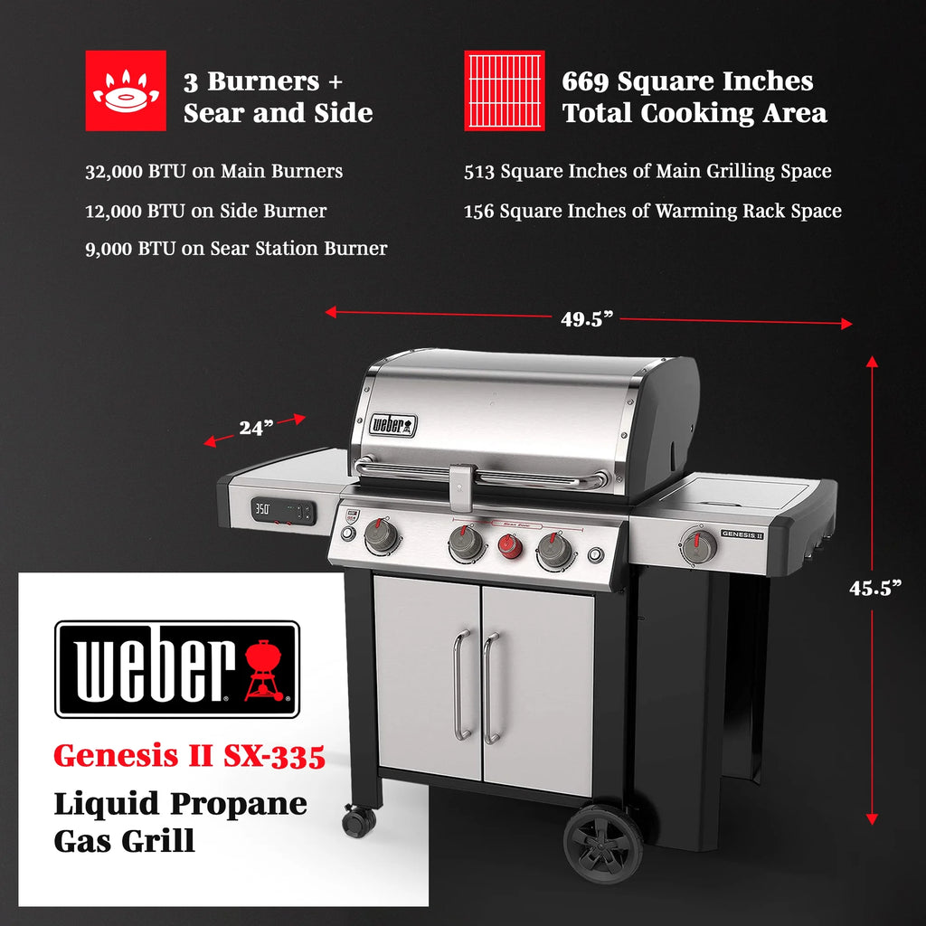 Stainless 3 Burner Liquid Propane Gas Smart Grill A652