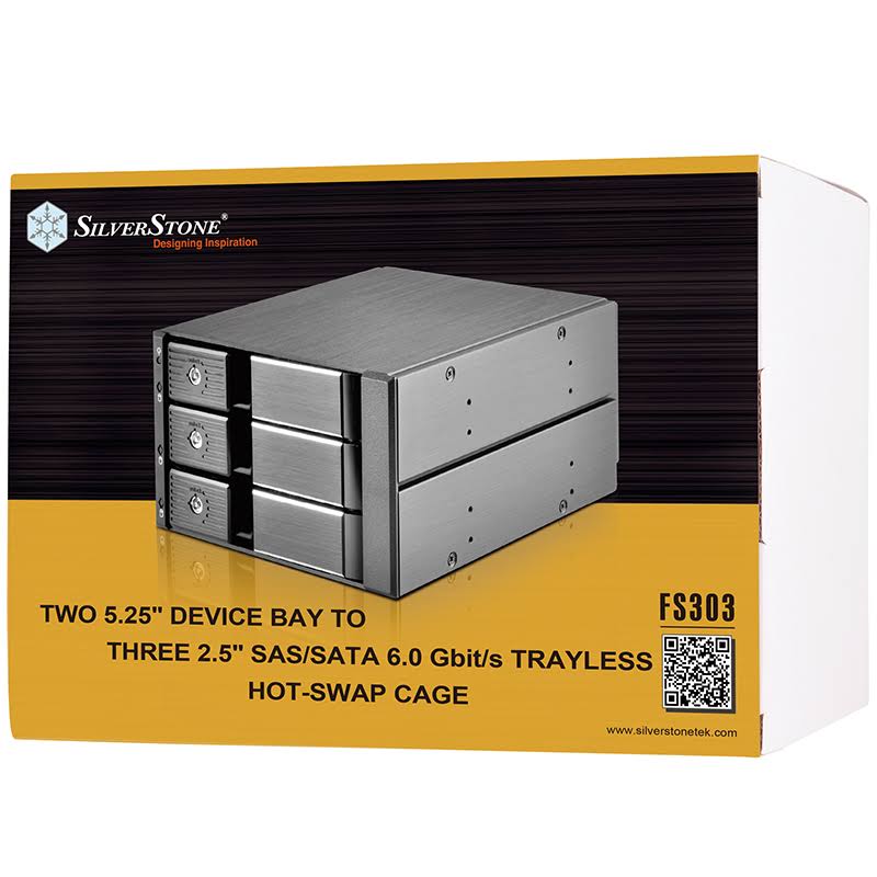 2x5.25x22 Device Bay to 3x3.5x22 SAS/SATA 6.0 Gbits Trayless Hot-Swap Cage Y93638