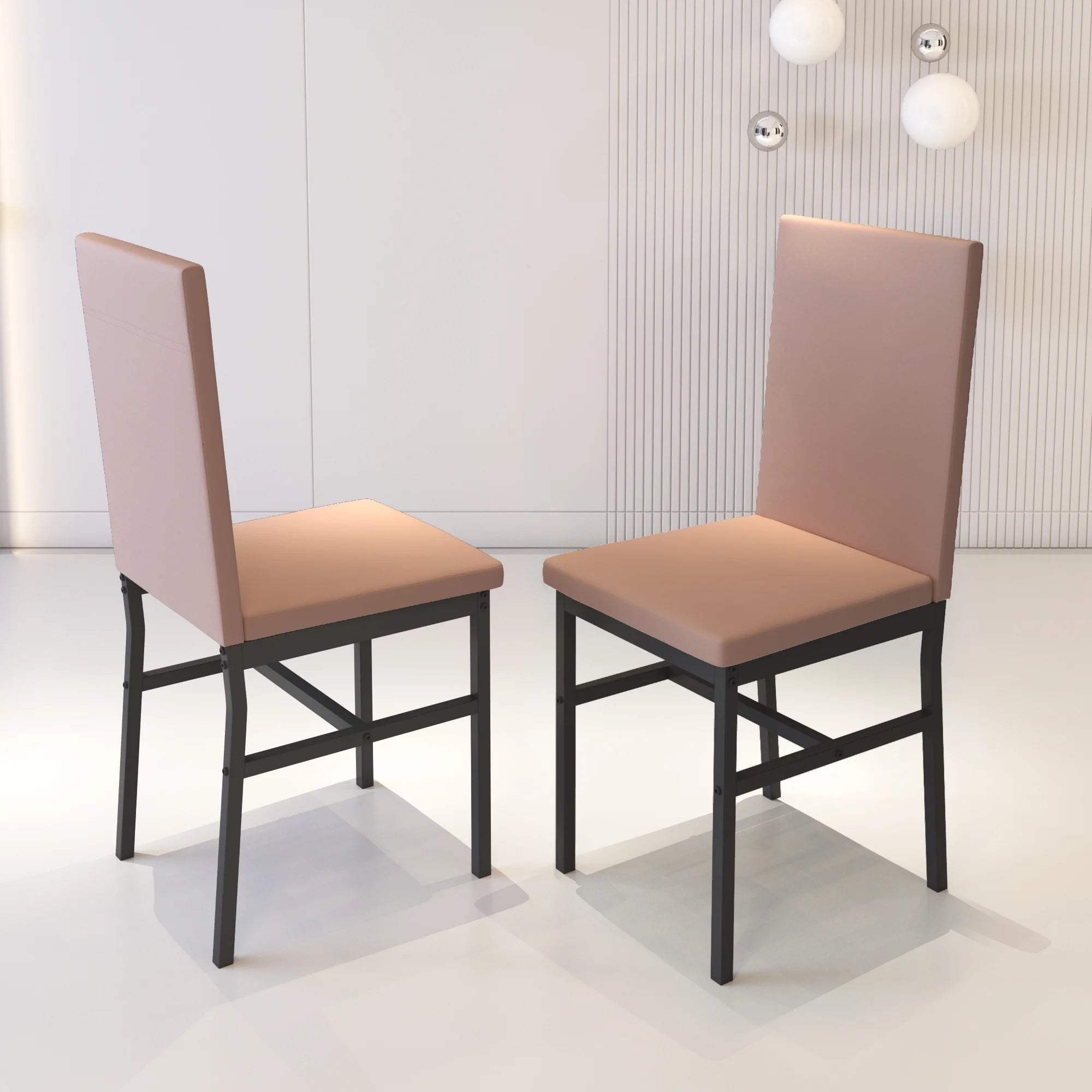 5 Piece Dining Table and Chairs Set with Faux Marble Tabletop and 4 PU Leather Upholstered Chairs Z725420