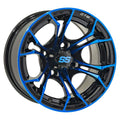 Blue/Black Aluminum Golf Cart Wheel X8092