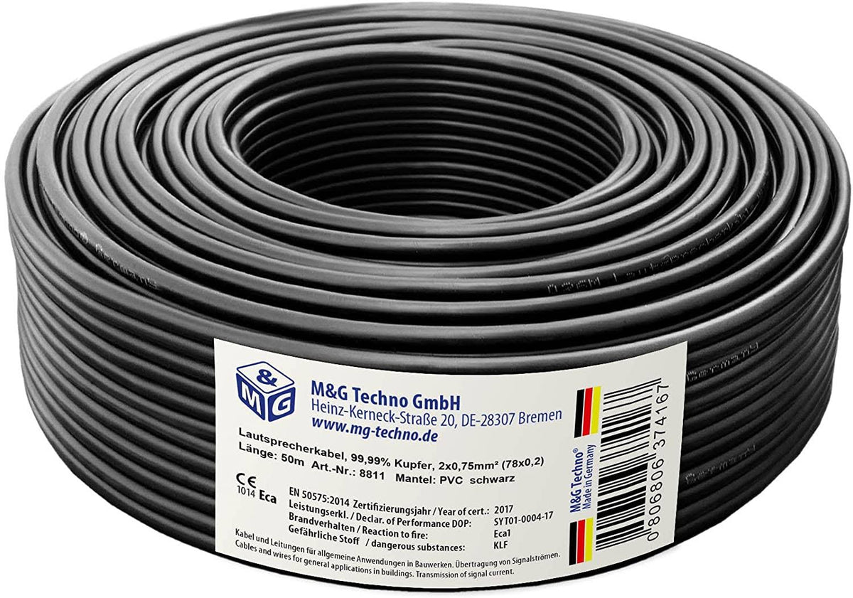 50 M Black Speaker Cable S86227