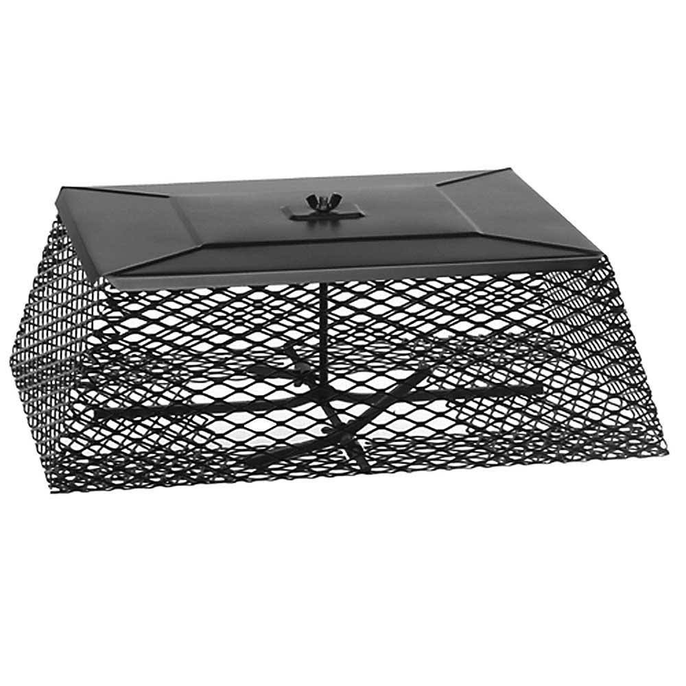 Adjustable Flue Guard Chimney Cap Spark Arrestor in Black V197985