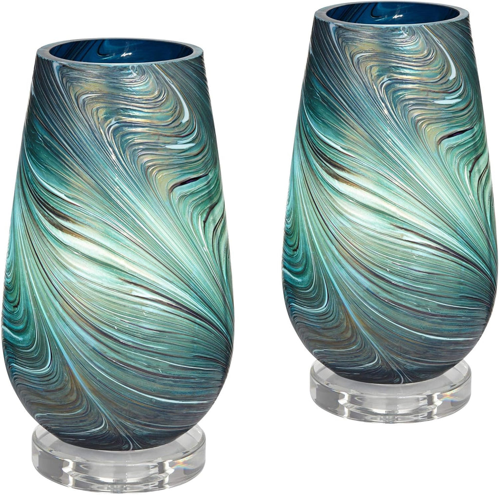 Set of 2 Art Glass Accent Lamps J485