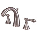 Brushed Nickel Widespread Bathroom Faucet with Brass Pop-Up V8557