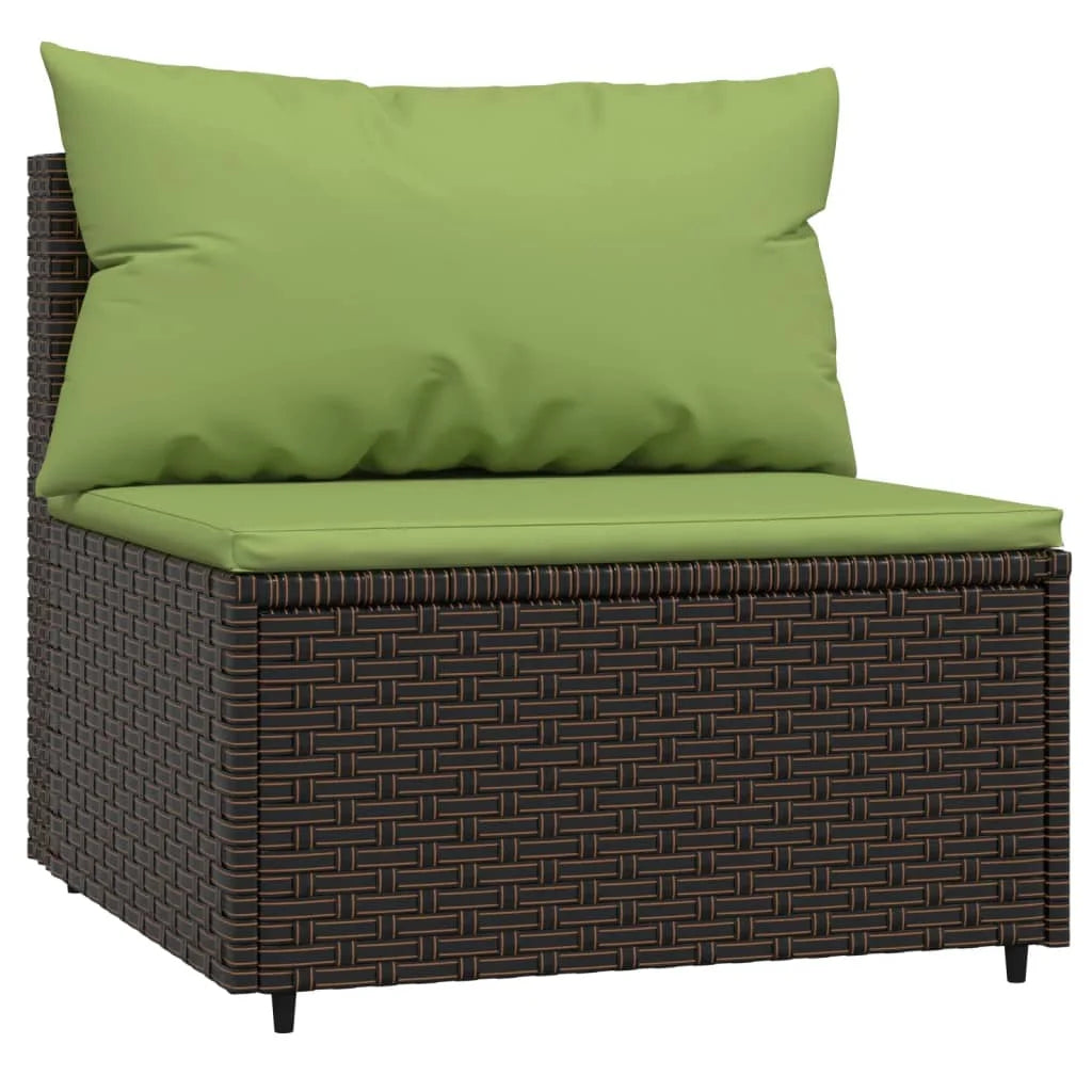 Brown Poly Rattan Patio Sofa with Cushions W47642