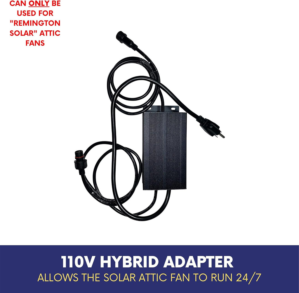 Hybrid-Solar Adapter for Remington Solar Attic Fans N169