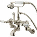 Triple Handle Clawfoot Tub Filler with Satin Nickel A2981