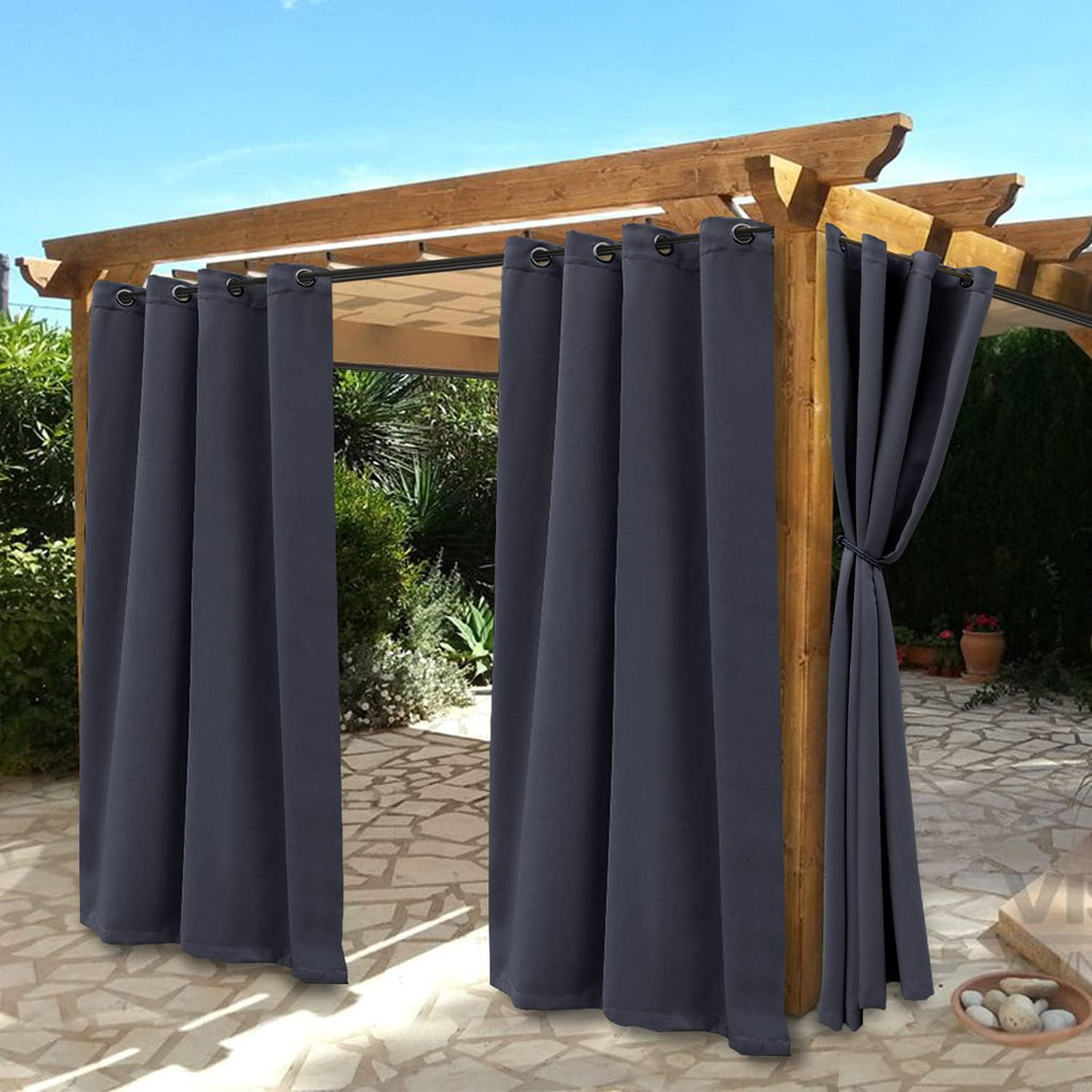 White Waterproof Grommet Blackout Curtains, 2 Panels, 52 x 84 inch S931