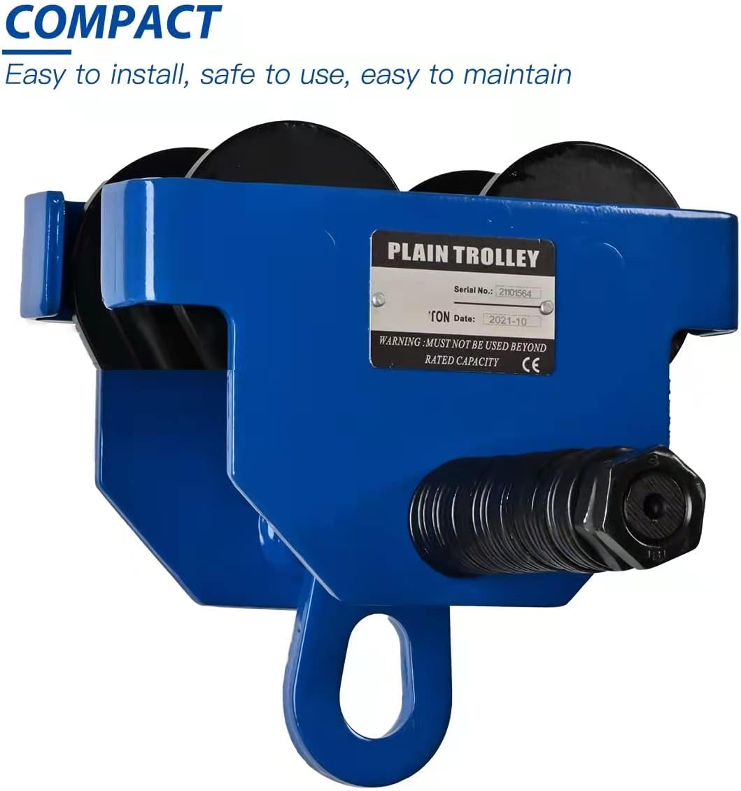 Heavy Duty Push Beam Trolley, 2200LBS Capacity, 2.1-6 in Adjustable Flange, Pack of 2 V8762