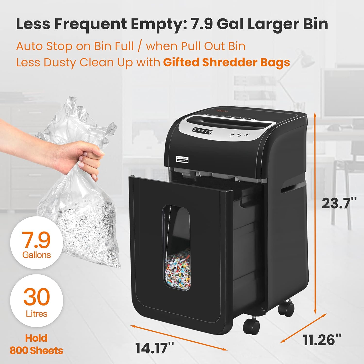 18-Sheet Micro Cut Paper Shredder with 7.9-Gal Bin O342
