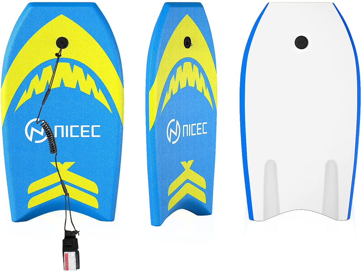 Surfboard with Adjustable Fin Tether and Leash, Lightweight EPS Core, Non-Slip Deck J59787