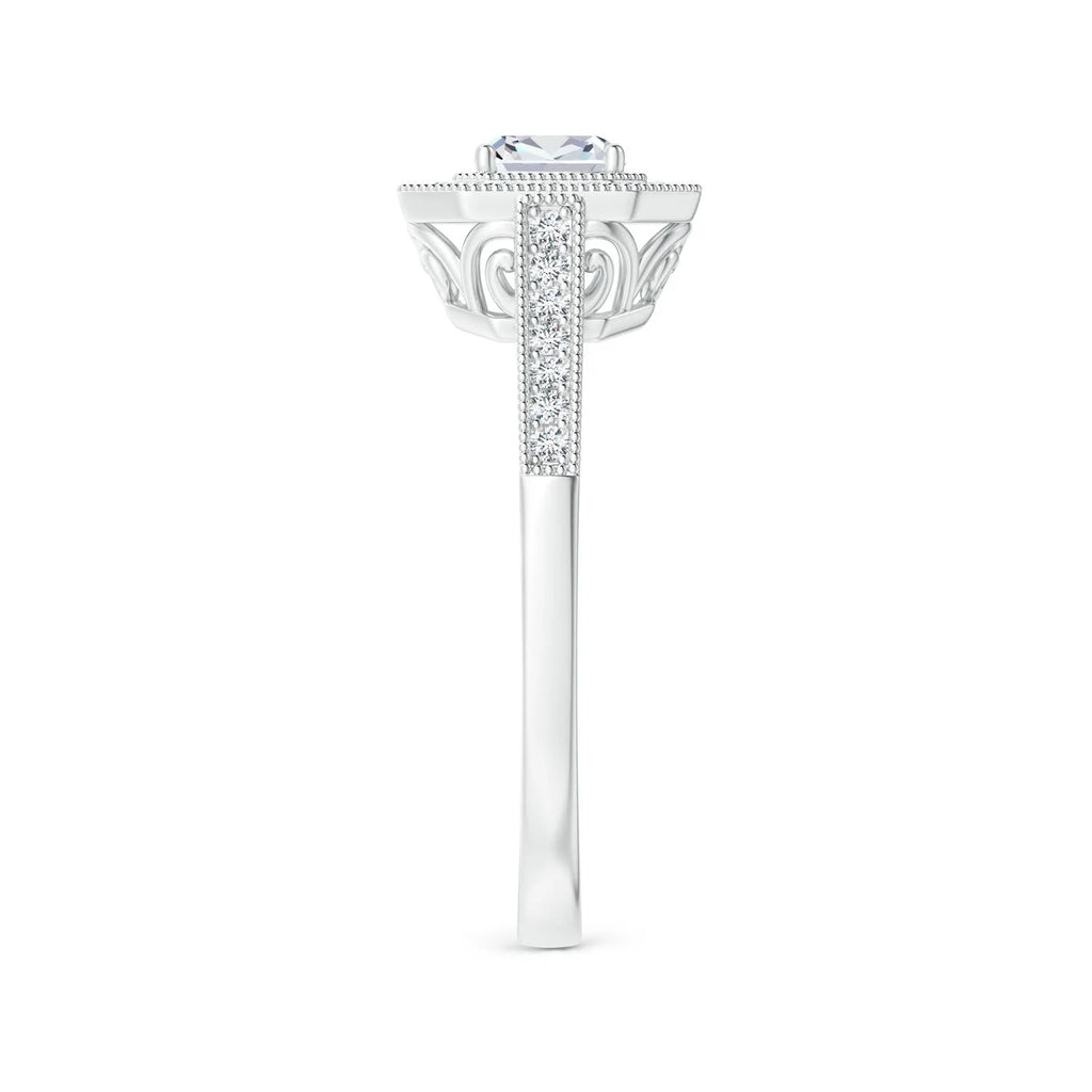 Natural Diamond Halo Engagement Ring in Platinum, Size-10.5 A40029