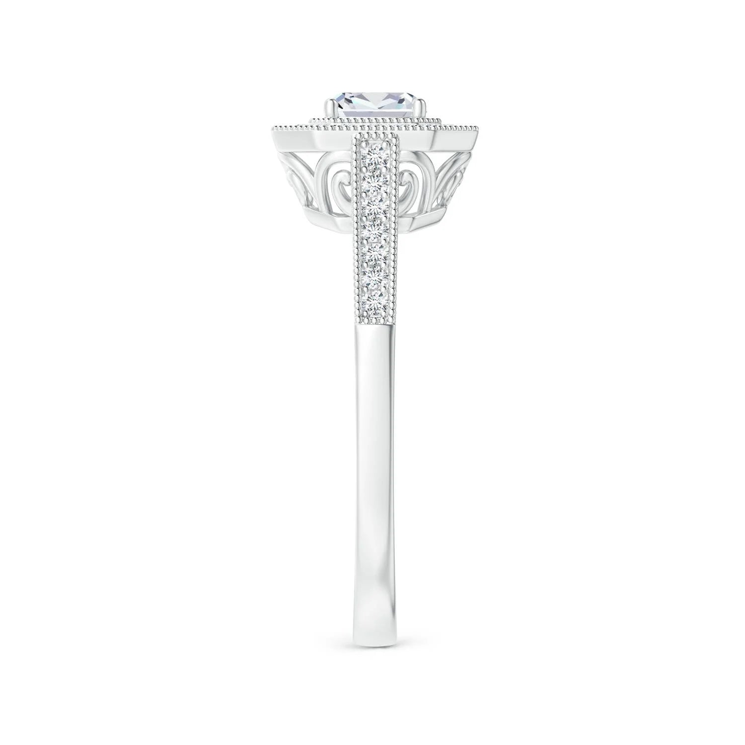 Natural Diamond Halo Engagement Ring in Platinum, Size-10.5 A40029