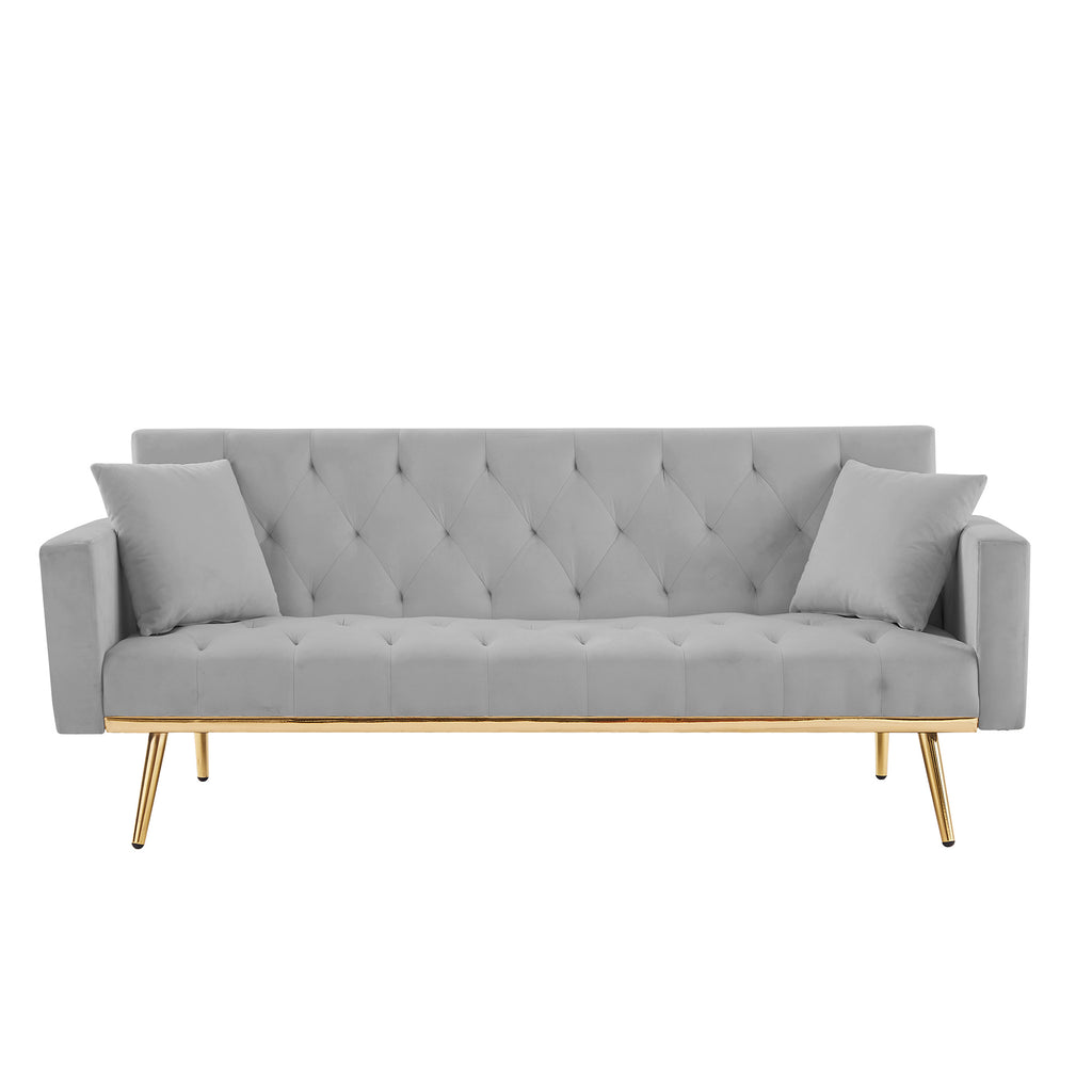 Grey Convertible Folding Futon Sofa Bed R750723