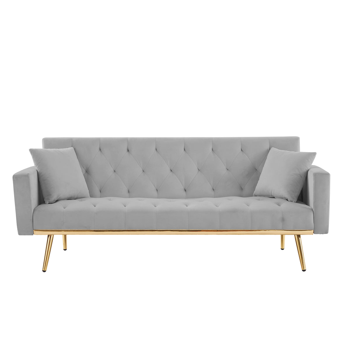 Grey Convertible Folding Futon Sofa Bed R750723