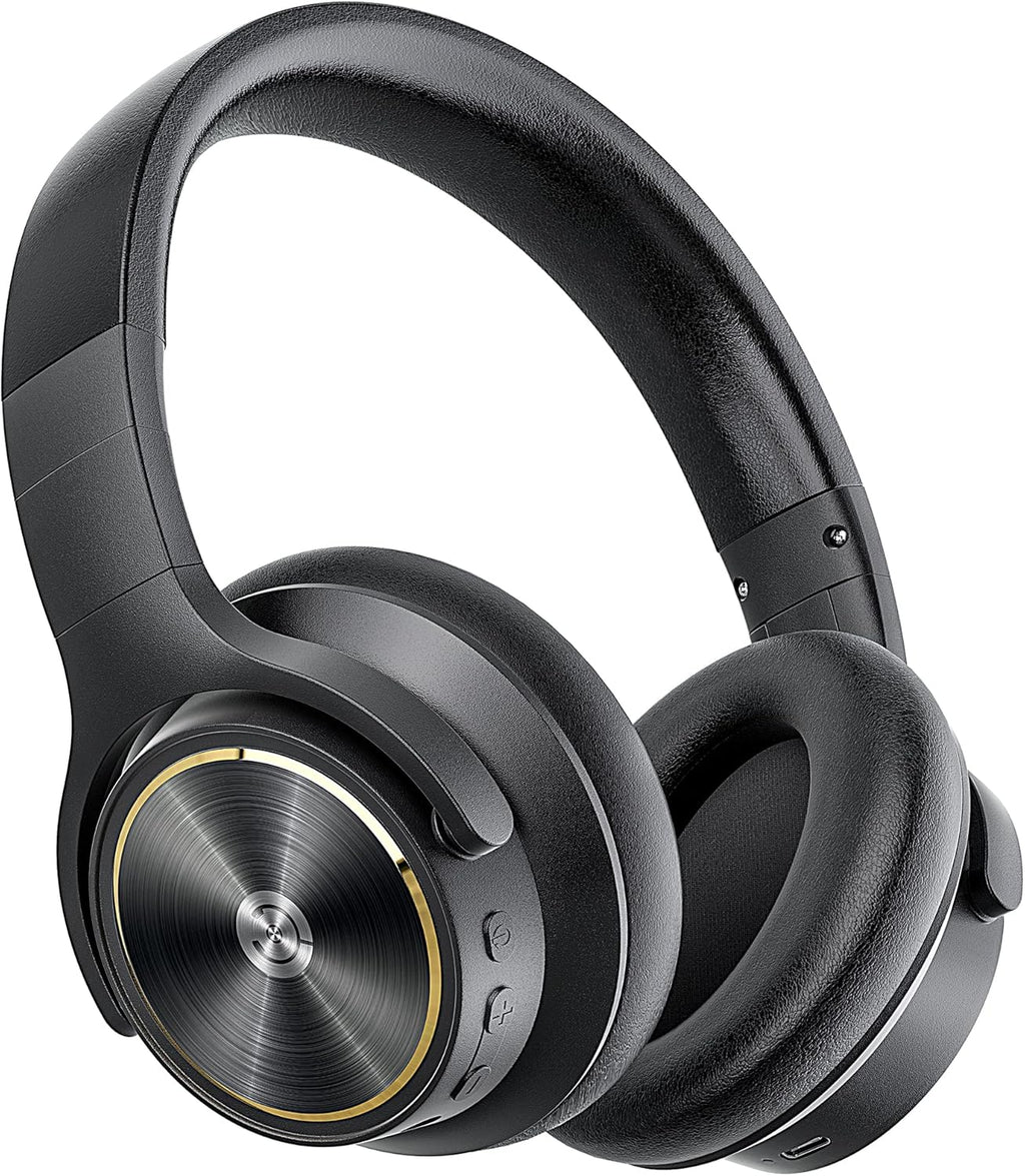 Wireless Bluetooth Headphones with 40dB Noise Reduction, 40H, aptX HD, Hi-Res Audio, Deep Bass, 5 Built-in Mics J607