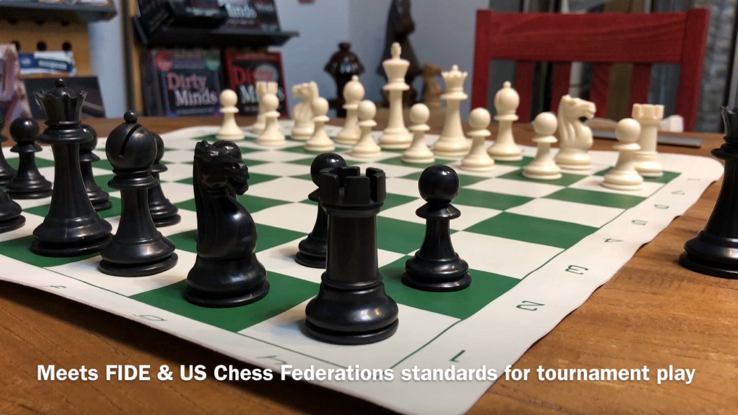 Tournament Chess Set - 20 in. Vinyl Board, Staunton pcs S567