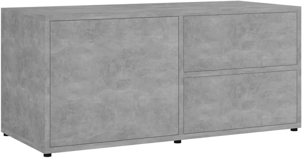 Gray Chipboard TV Cabinet with Drawer C474