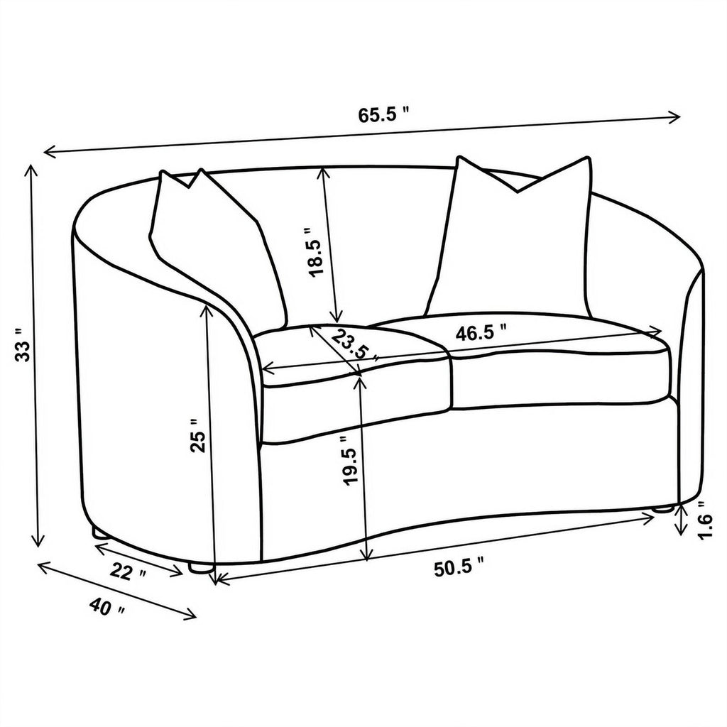 Latte Fabric Upholstered 2-piece Living Room Set D932