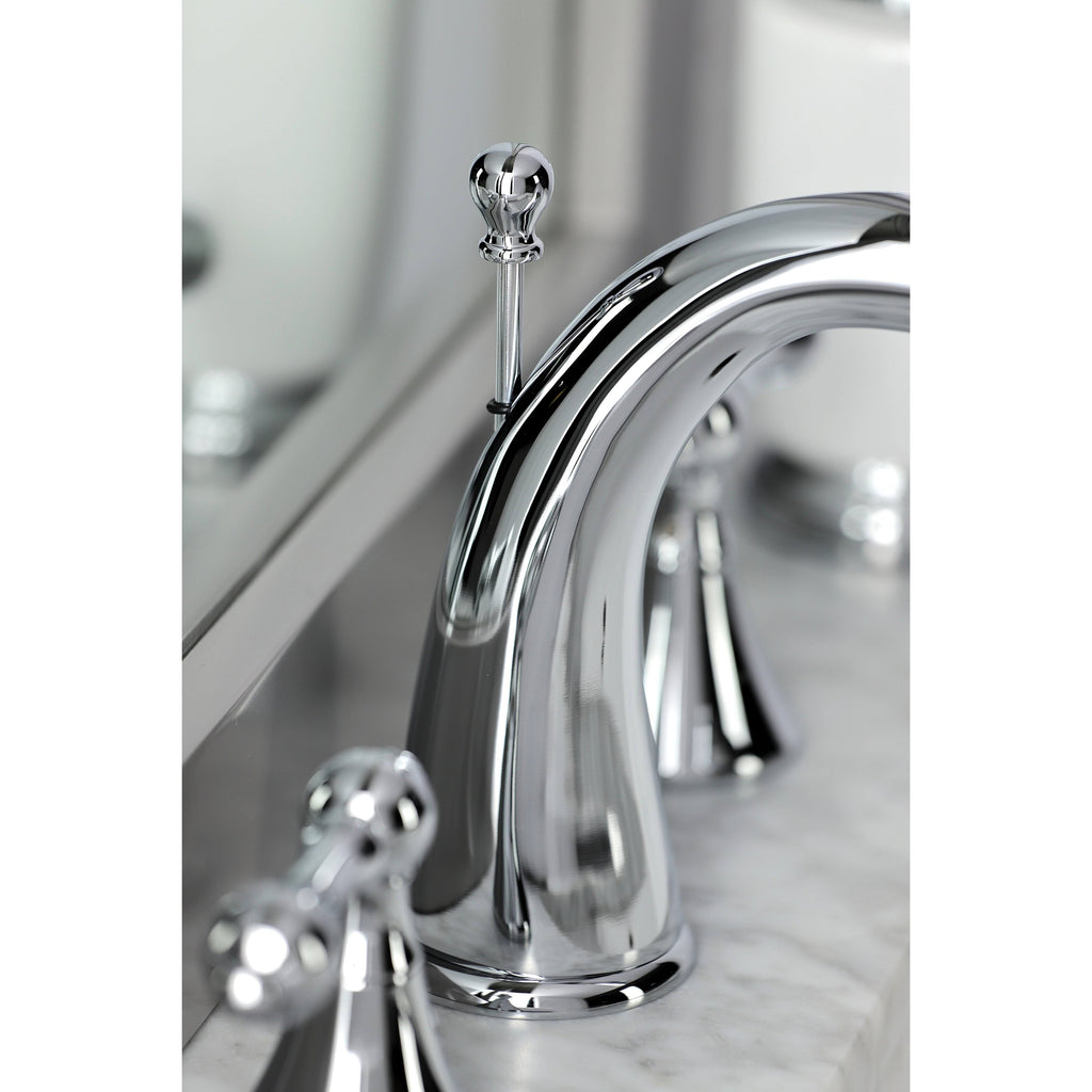 Brushed Nickel Widespread Bathroom Faucet with Brass Pop-Up V8557