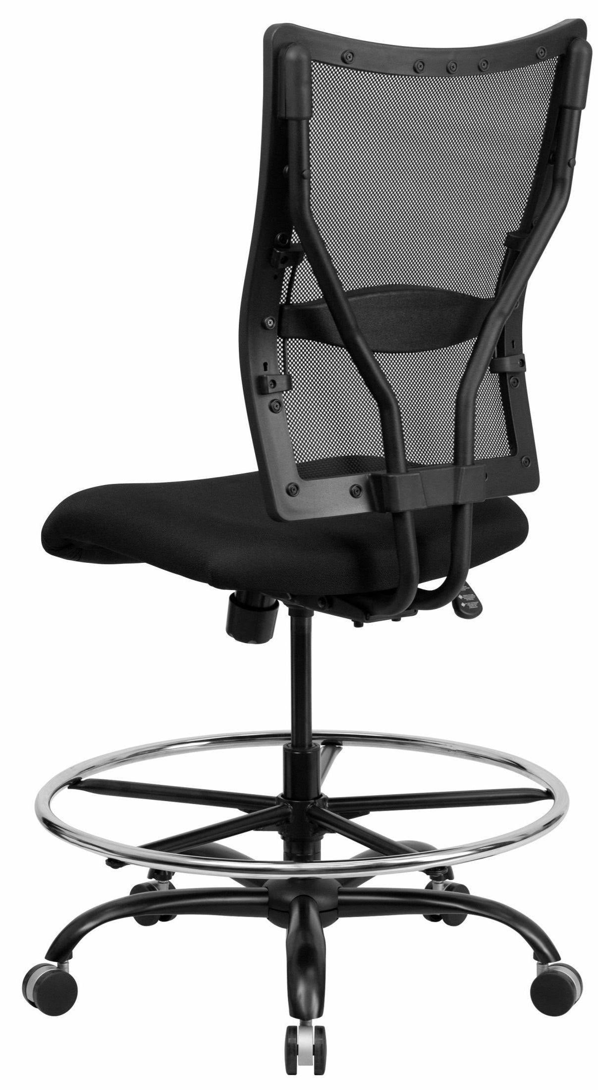 400 lb. Capacity Big & Tall Drafting Chair Black Mesh C138030