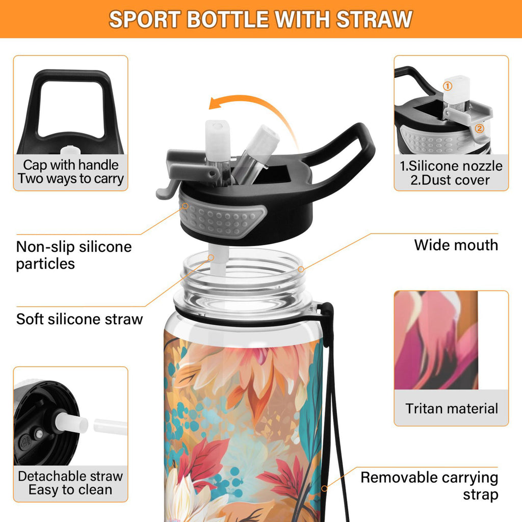 Blue and Pink 32oz Tritan Leakproof Water Bottle with Straw A8144