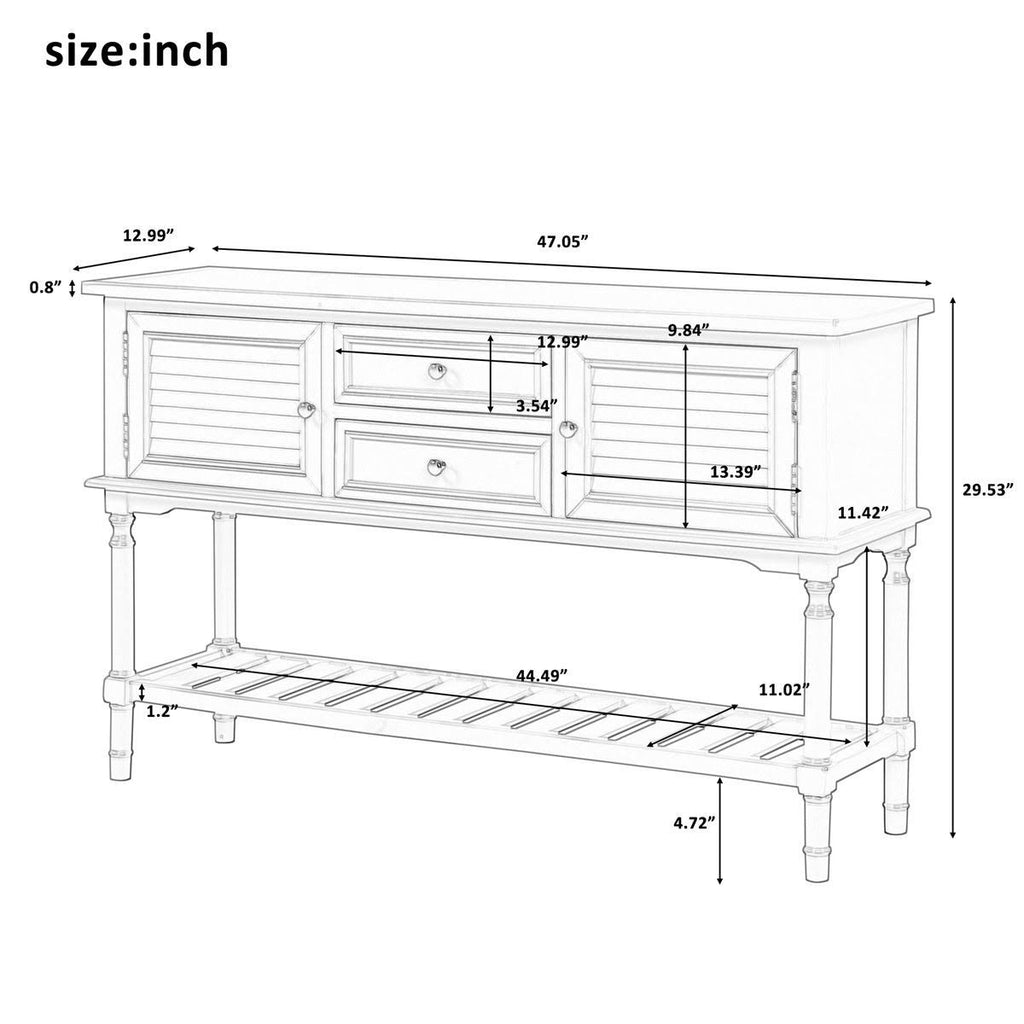 Light Green Console Table with 2 Drawers and 2 Cabinets G873136