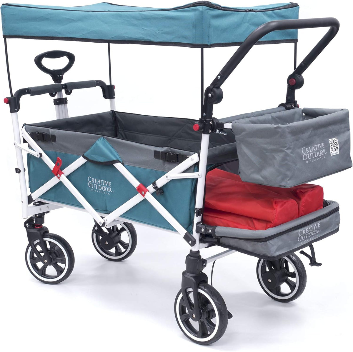 Teal Collapsible Folding Wagon Stroller Cart Q85734