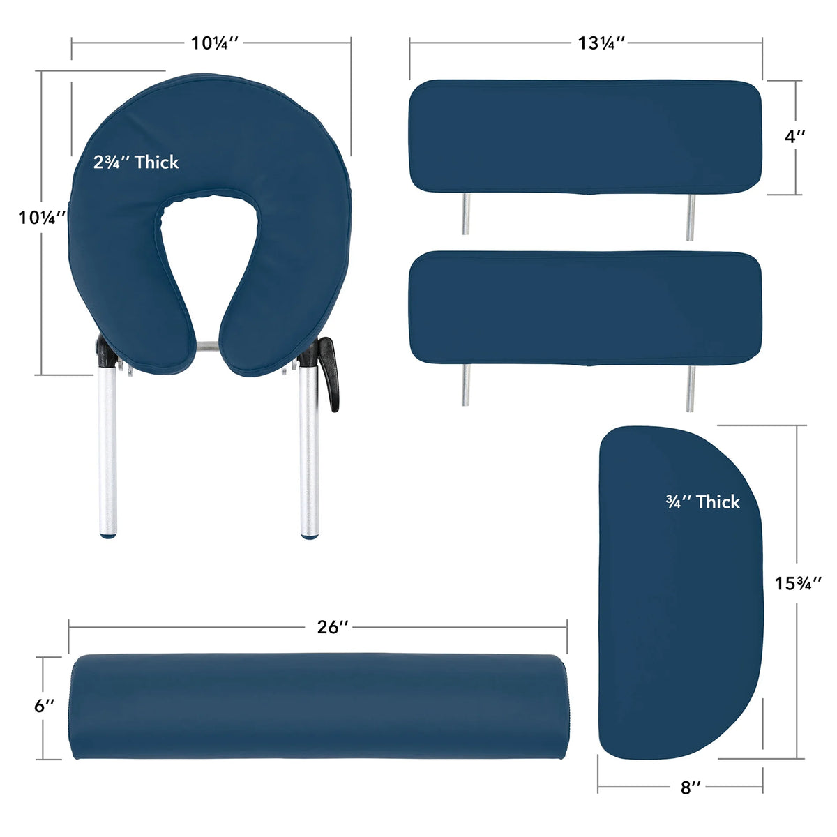 Blue Portable Massage Table with Backrest F644