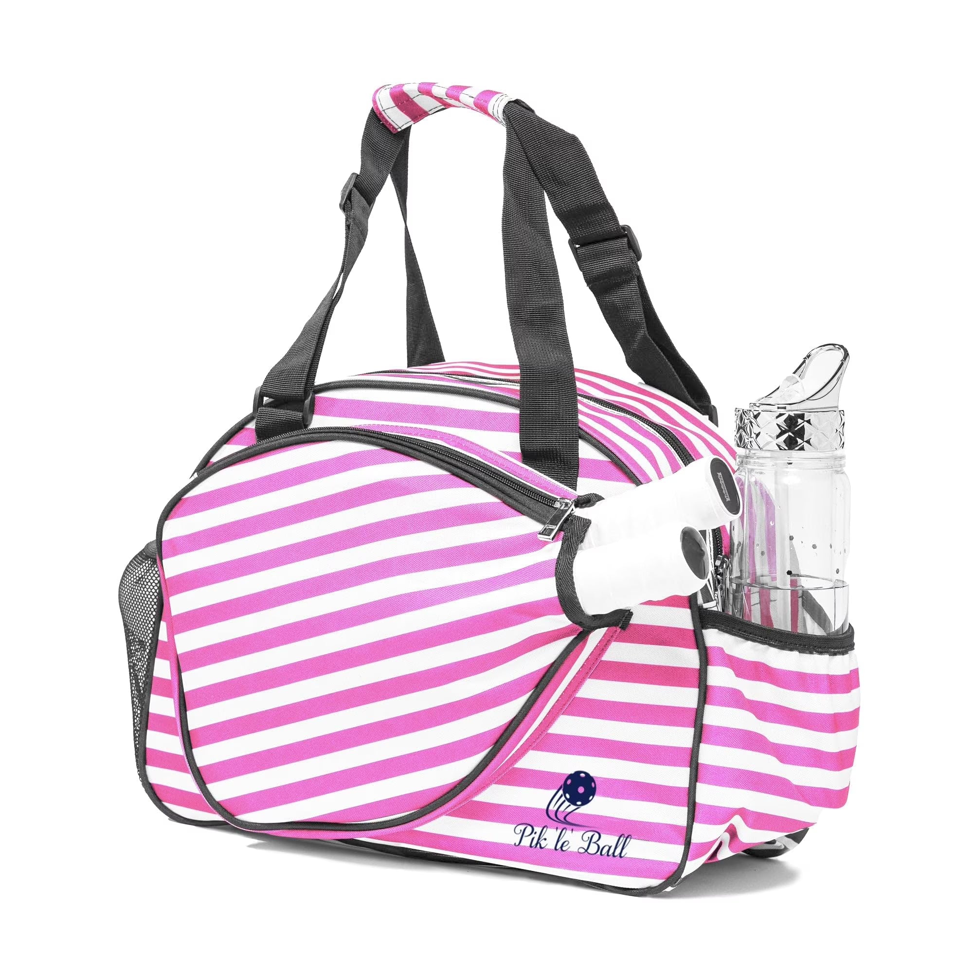 Pickleball Tote Bag with Water Bottle Holder and Paddle Case J8218