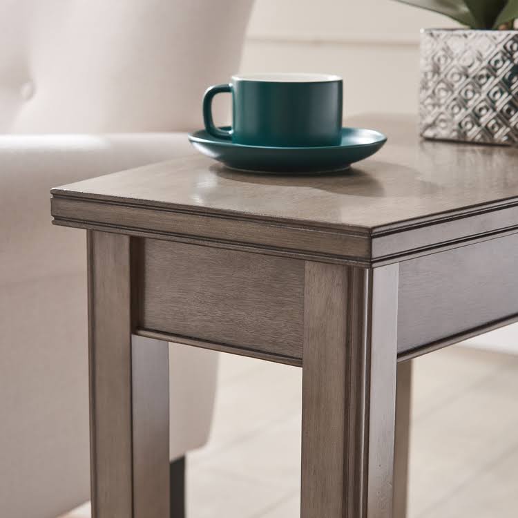 Gray Wedge Side Table with Shelf G526864