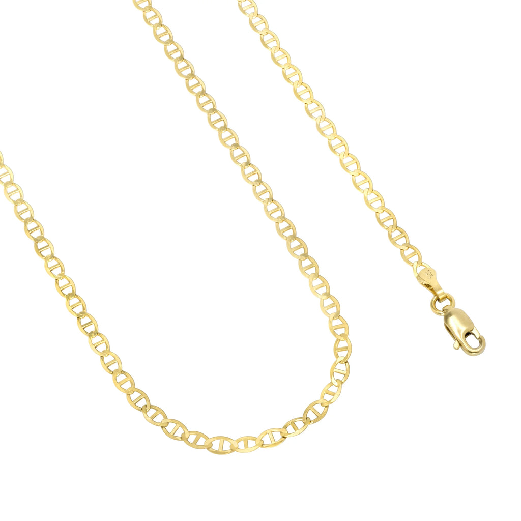 10k Yellow Gold Solid Anchor Chain Necklace 16" - 30" H9405