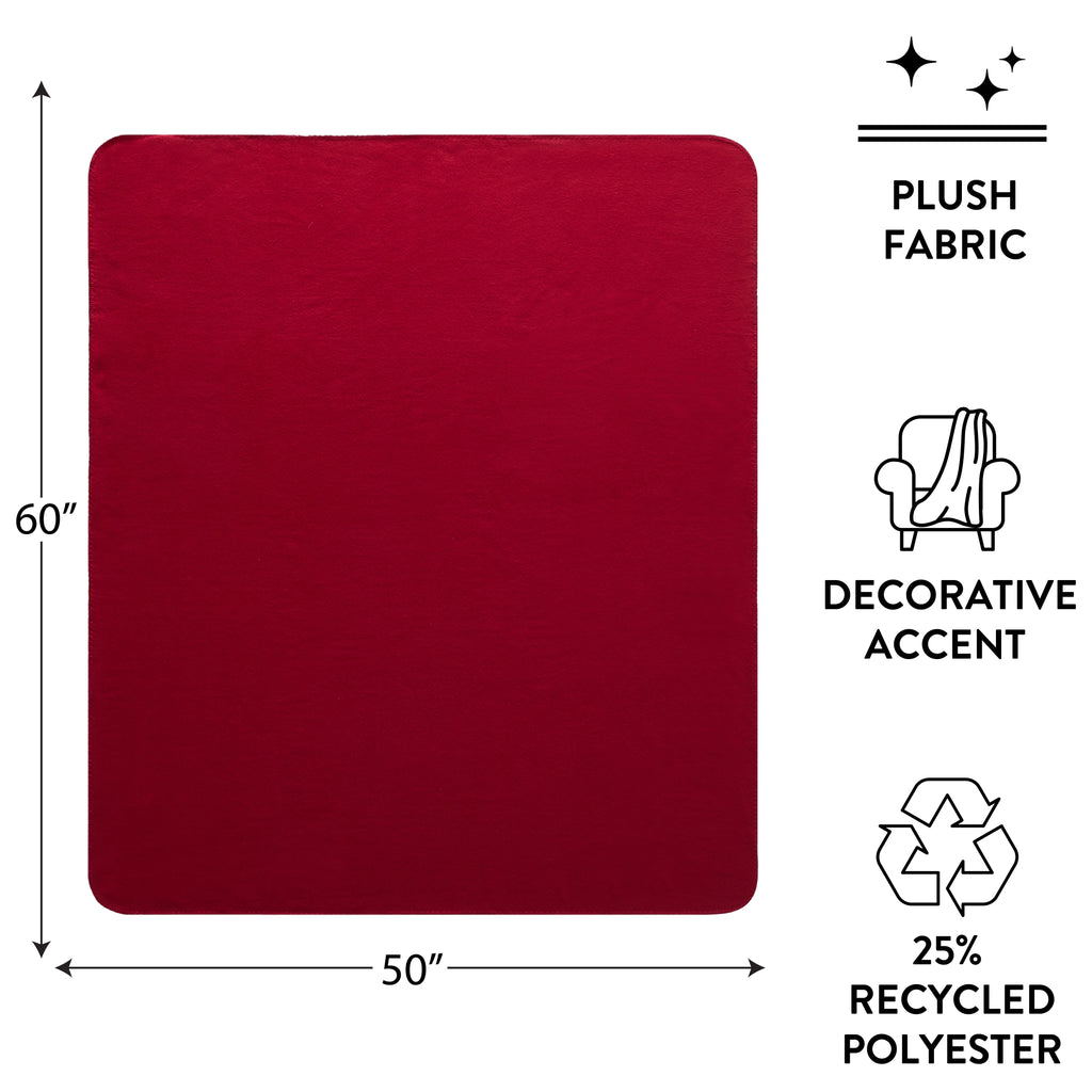 Red Plush Throw Blanket 50" x 60" F705643