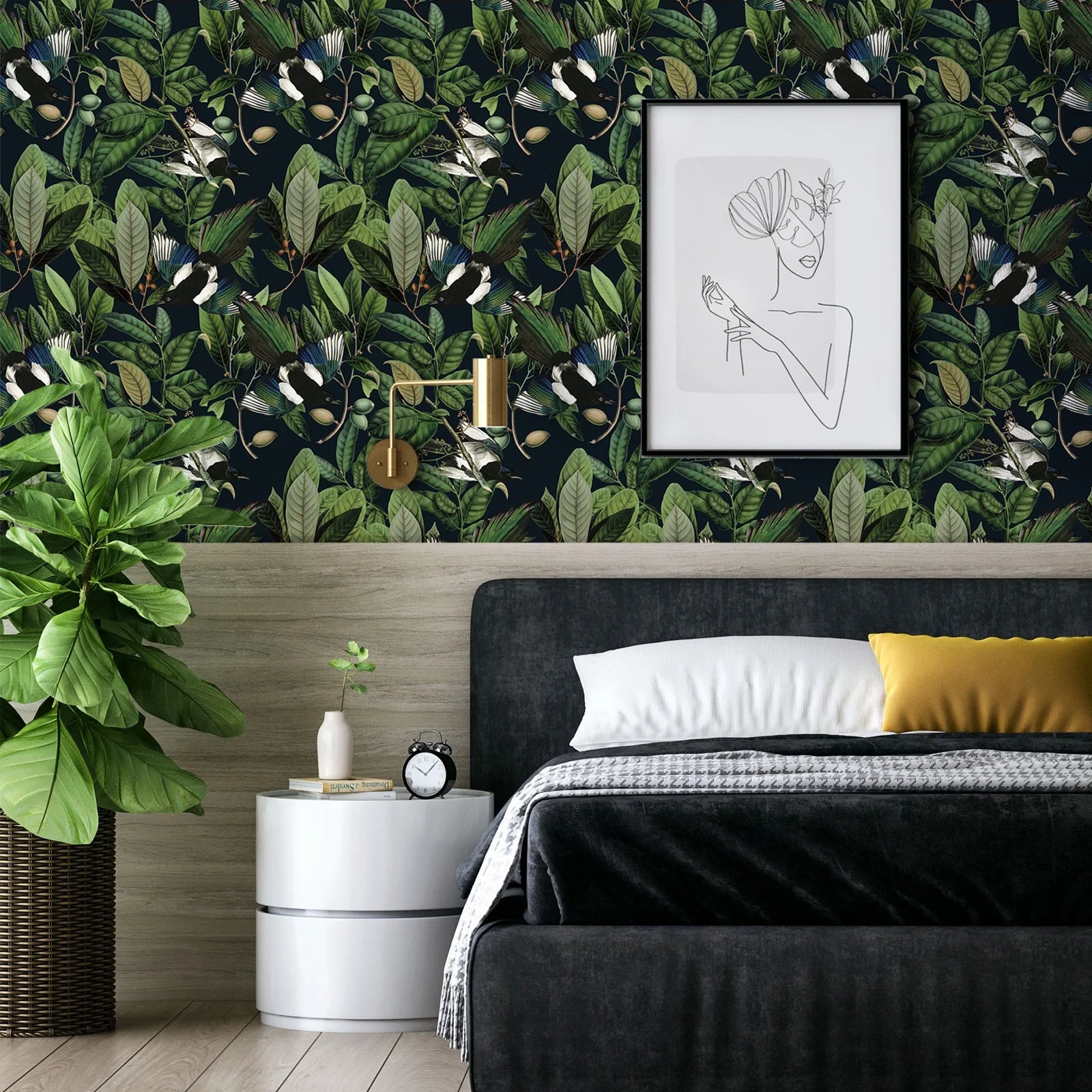 Tropical Jungle Leaf Peel and Stick Wallpaper 17.7''x354'' Removable Self Adhesive Contact Paper B778