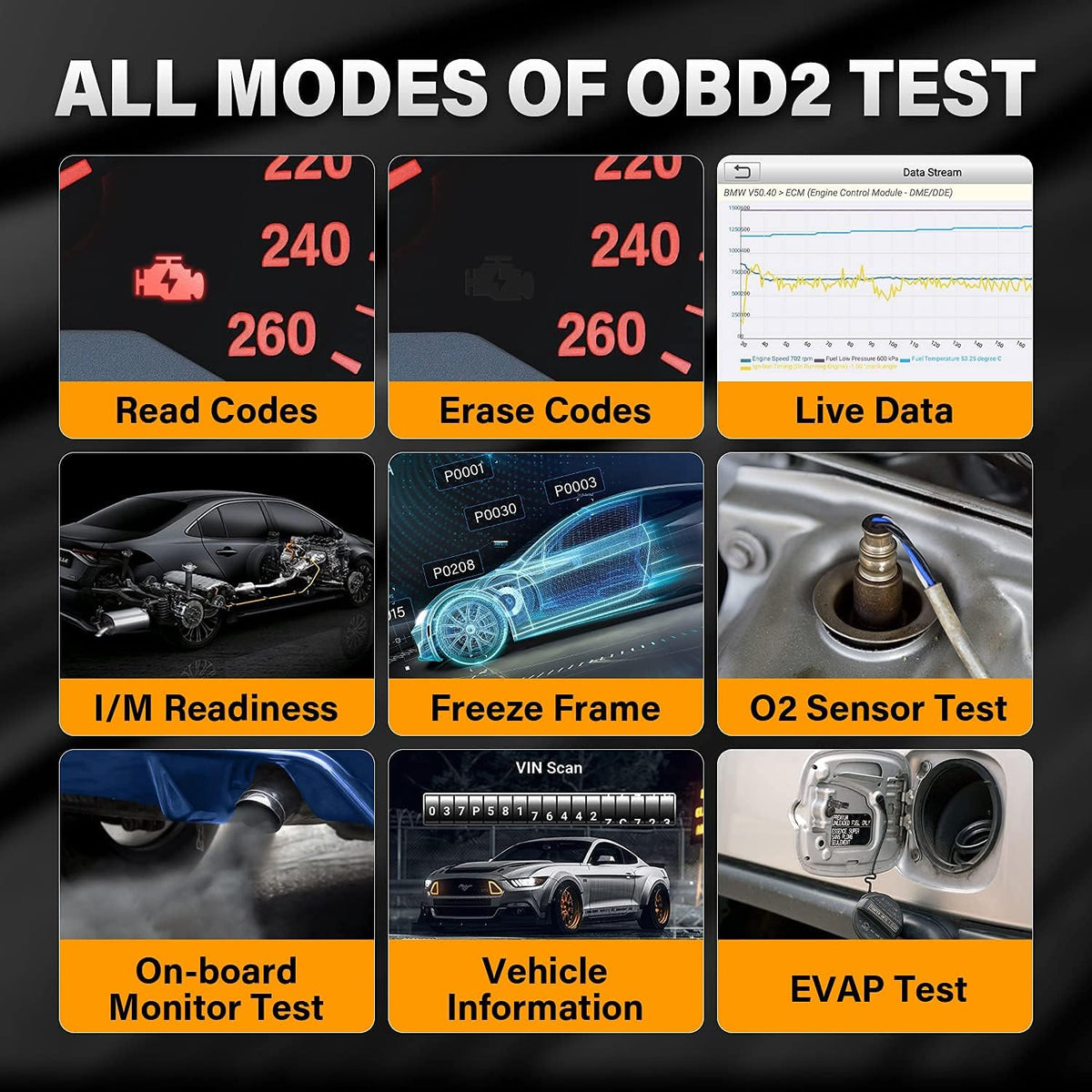 OBD2 Scanner with 5.0" Touchscreen S3402