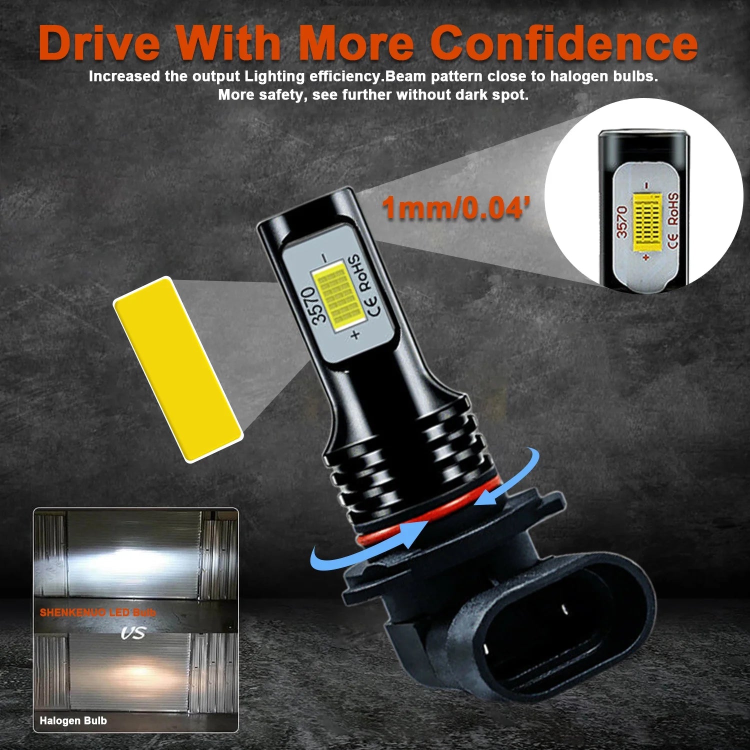 9005 H7 LED Headlight Bulbs H11 Fog Lights White 6000K W909545