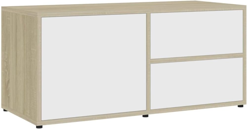 Gray Chipboard TV Cabinet with Drawer C474