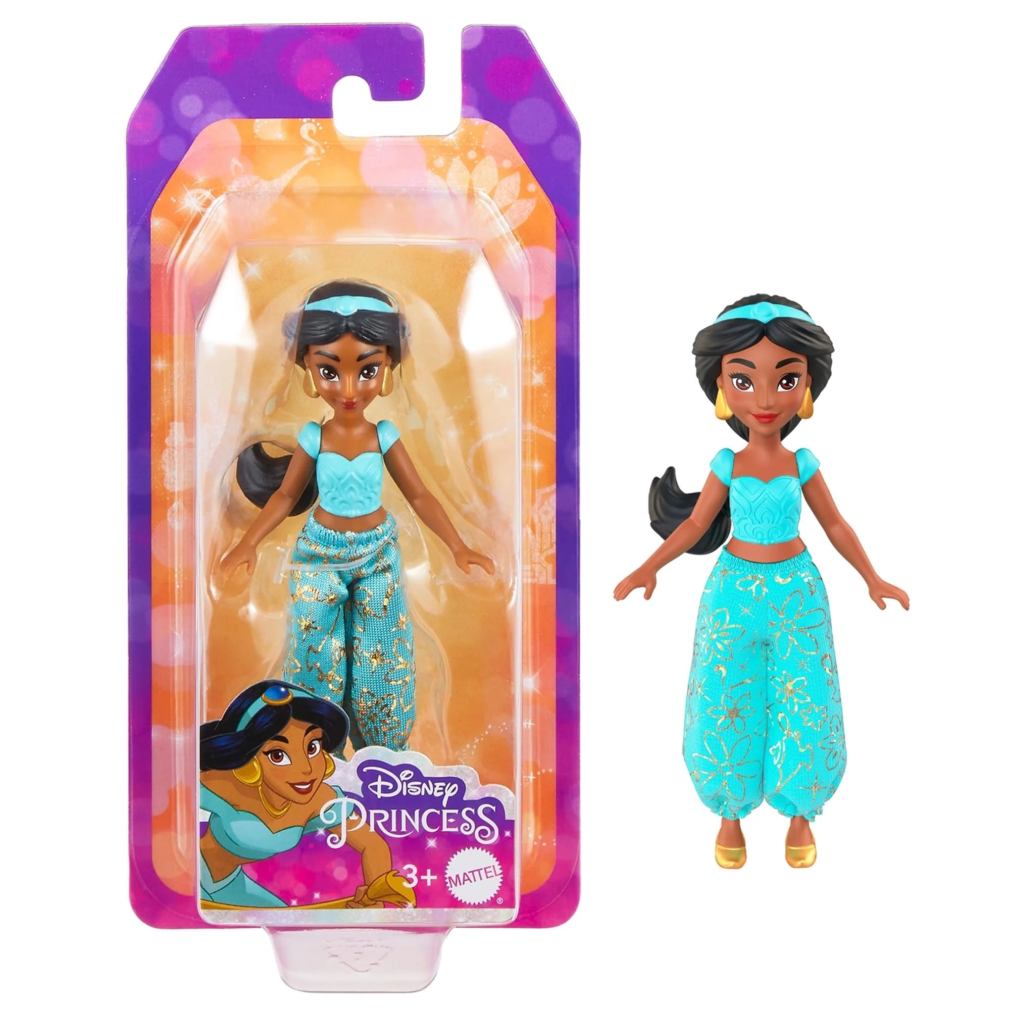 Bundle of 2 Disney Princess 3.5-inch Small Doll - Ariel & Jasmine A33123