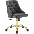 Gold Gray Velvet Swivel Office Chair V58624