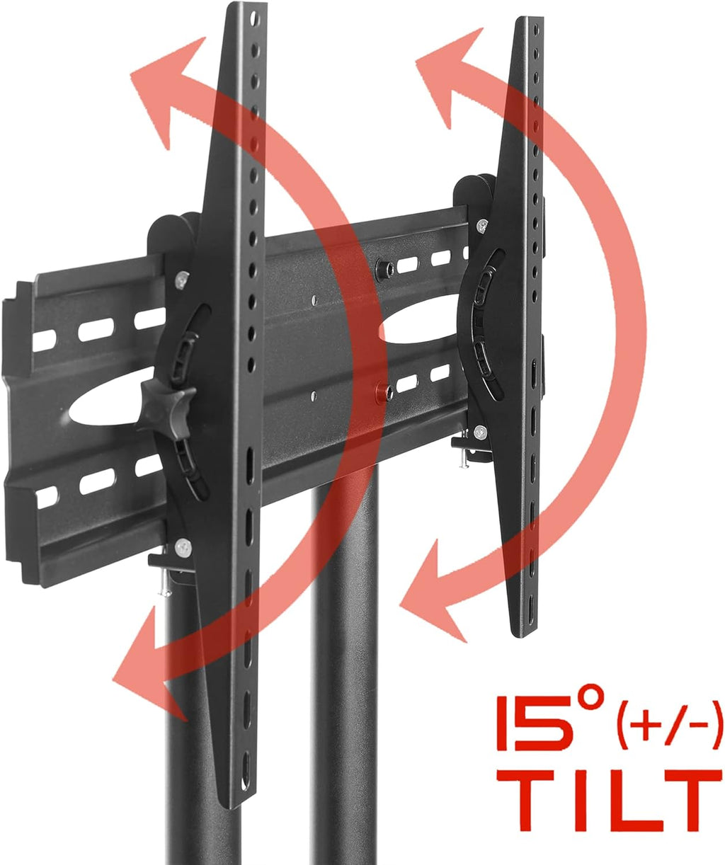 Rolling TV Stand Mobile TV Cart with Wheels H28706