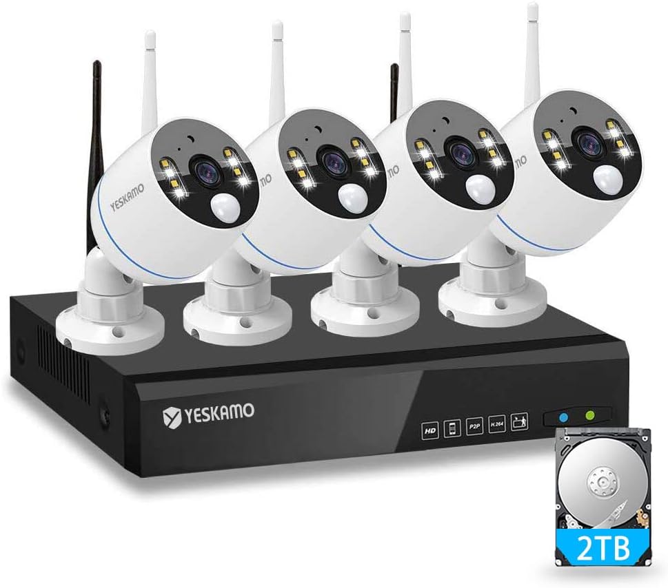 Wireless Security Camera System, 3MP, 2 Way Audio, 8CH, Color Night Vision, 2TB Hard Drive R89756